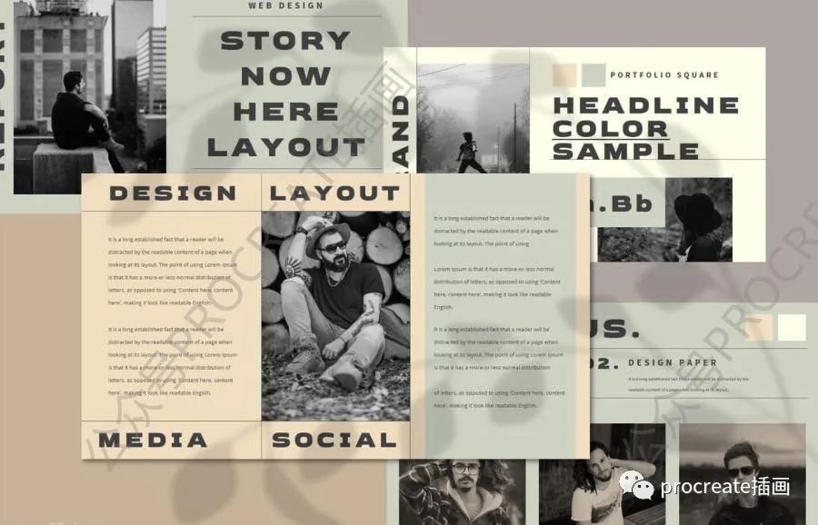 图片[3]-独特大标题复古设计的ppt文稿模板【0481】-procreatechahua