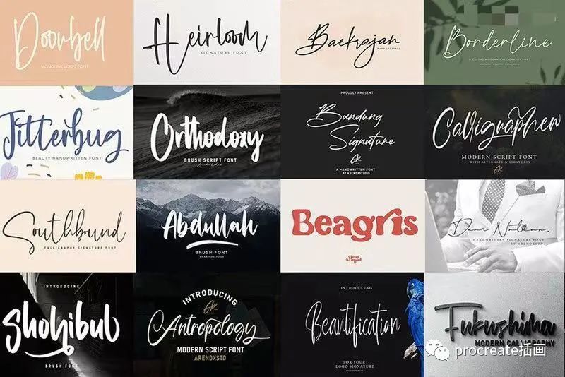 图片[3]-210款漂亮的英文字体素材打包大集合【0523】-procreatechahua