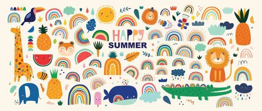 图片[3]-童趣可爱的儿童卡通风格非洲小动物矢量插画素材【0574】-procreatechahua