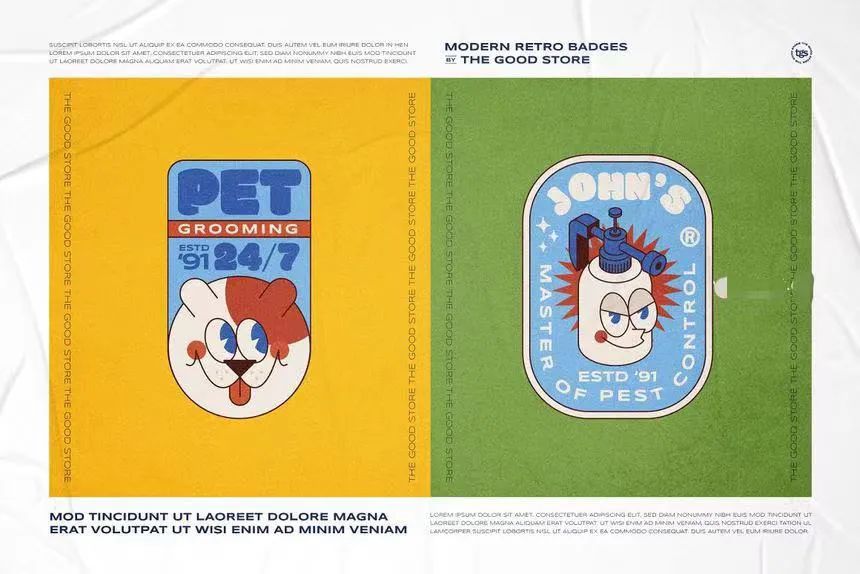 图片[3]-现代设计复古插画风格的logo标志设计模板素材包【0583】-procreatechahua