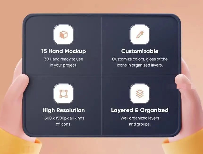 图片[3]-可爱的3D人物手持电子设备的ui设计展示样机【0588】-procreatechahua