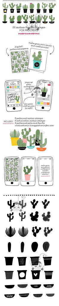 图片[3]-32款可爱卡通盆栽Procreate笔刷【0052】-procreatechahua