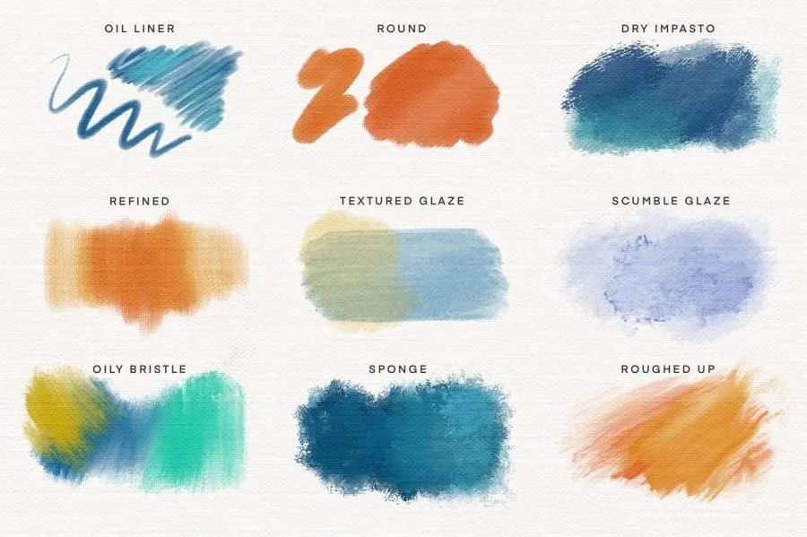 图片[3]-多样式的印象派逼真油画油彩绘画效果procreate笔刷【0602】-procreatechahua