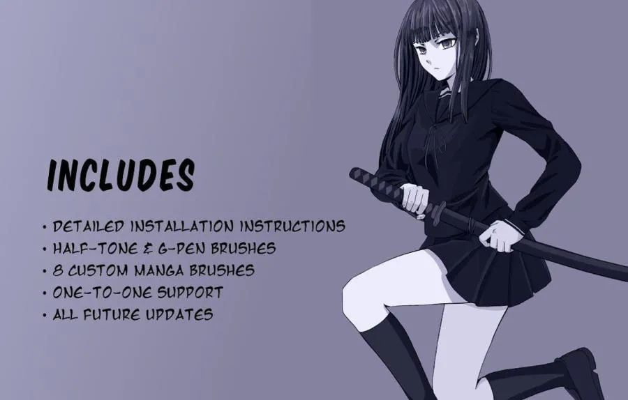 图片[3]-日式漫画插画专用的Procreate笔刷【0641】-procreatechahua