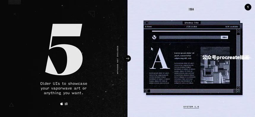 图片[3]-蒸气波风格的复古浏览器窗口网页设计展示样机【0645】-procreatechahua