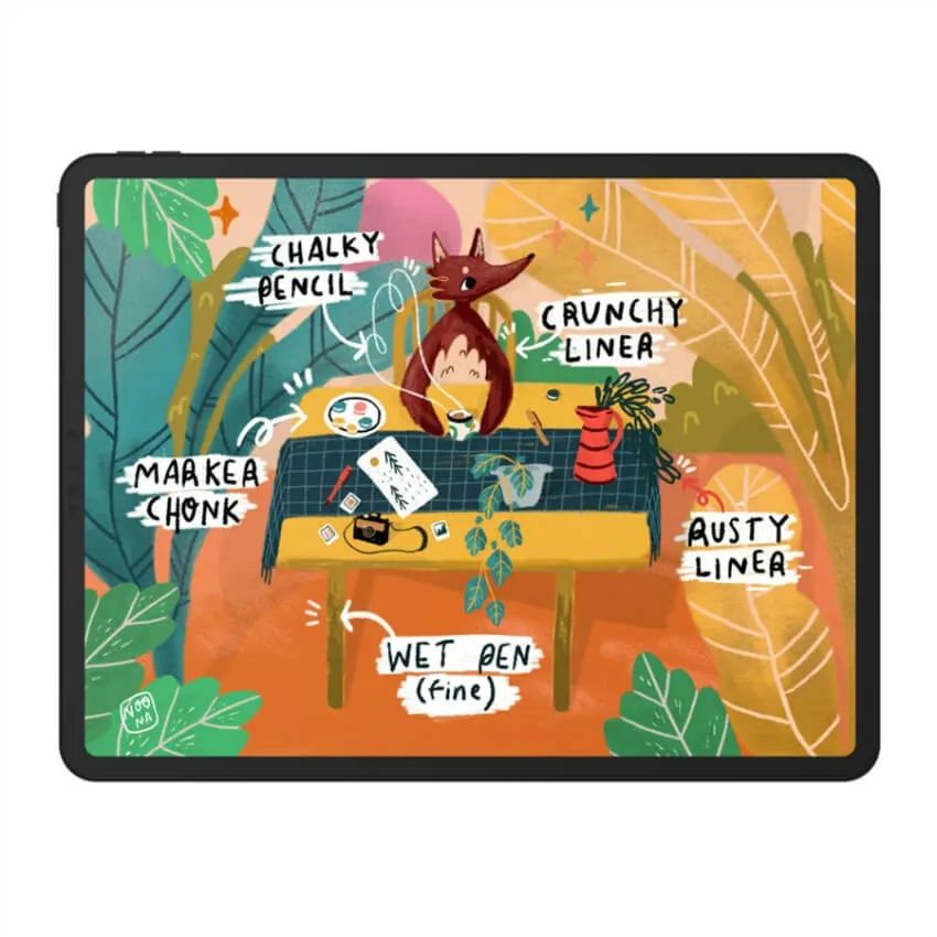 图片[3]-18款适合儿童绘本插画纹理procreate笔刷【0663】-procreatechahua