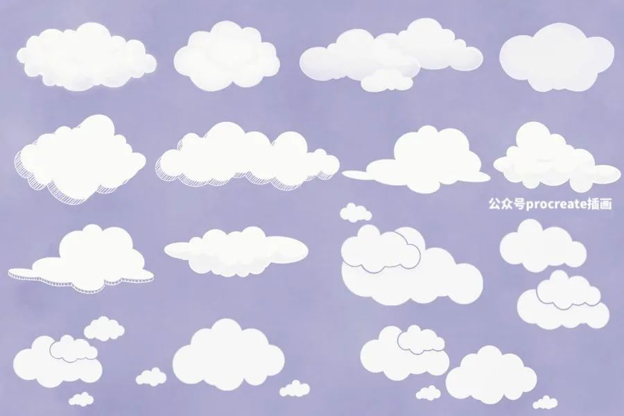 图片[3]-自然真实和抽象的procreate云朵图案笔刷【0698】-procreatechahua