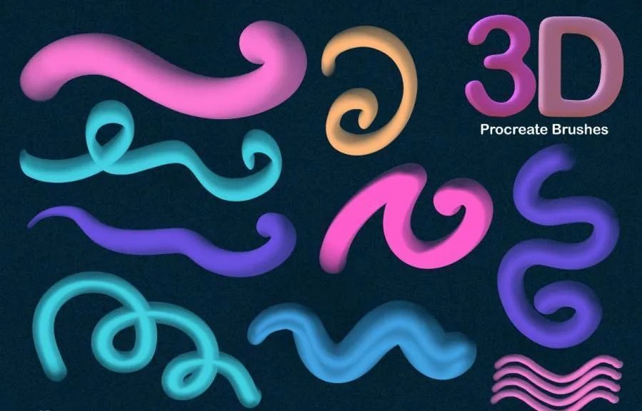 图片[3]-独特有趣的3D立体感Procreate艺术字笔刷【0727】-procreatechahua