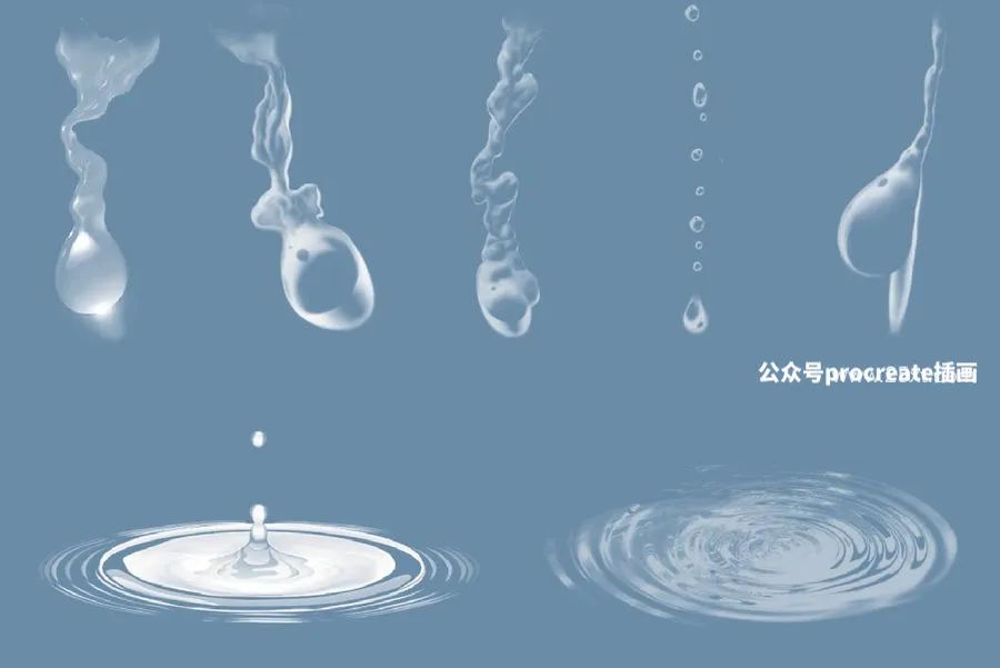 图片[3]-47款水花水波纹质感纹理图案的procreate笔刷【0763】-procreatechahua