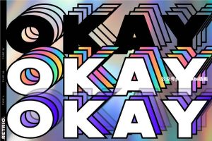 Y2K迷幻酸性错位感重叠设计的英文无衬线装饰svg字体【0764】-procreatechahua