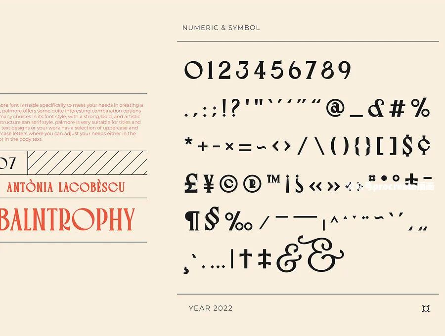 图片[3]-复古典雅的创意标题圆形衬线英文字体【0774】-procreatechahua