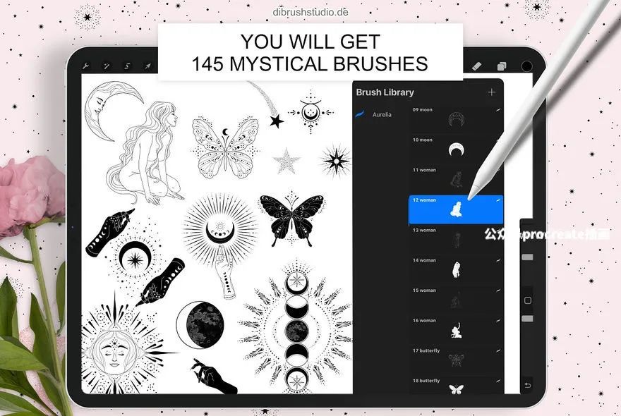 图片[3]-神秘的西方魔法占卜图腾元素Procreate绘画图案笔刷【0778】-procreatechahua