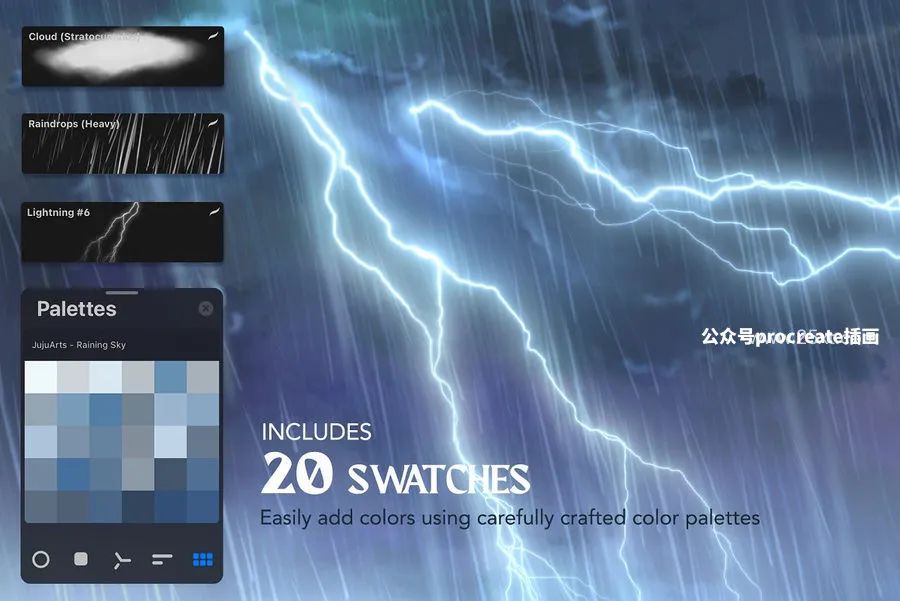 图片[3]-115+自然现象景观图案元素设计的Procreate笔刷【0789】-procreatechahua