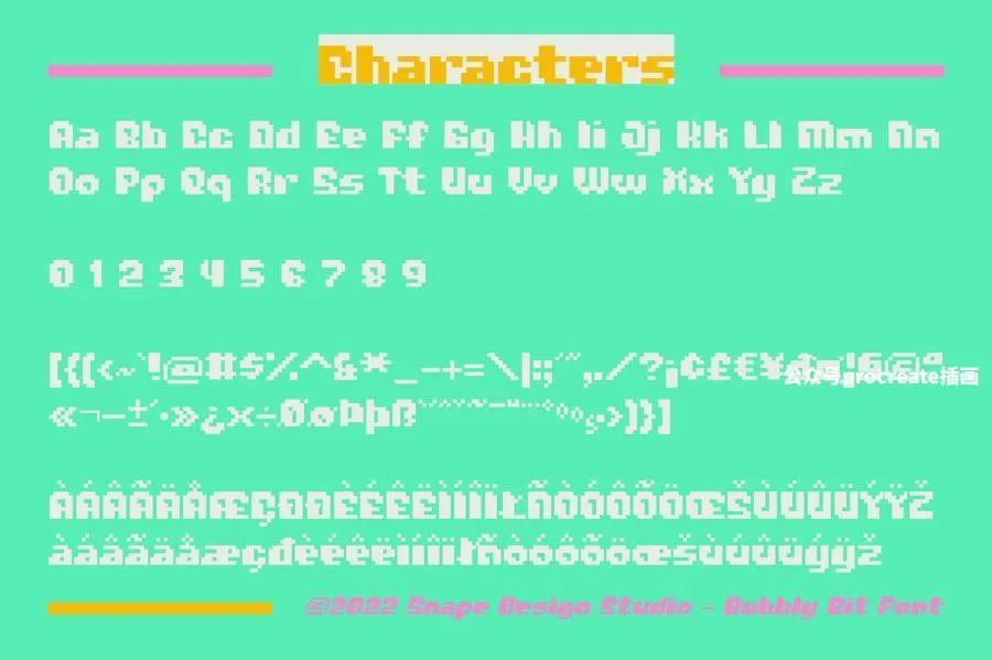 图片[3]-复古可爱的泡泡英文像素装饰字体【0790】-procreatechahua