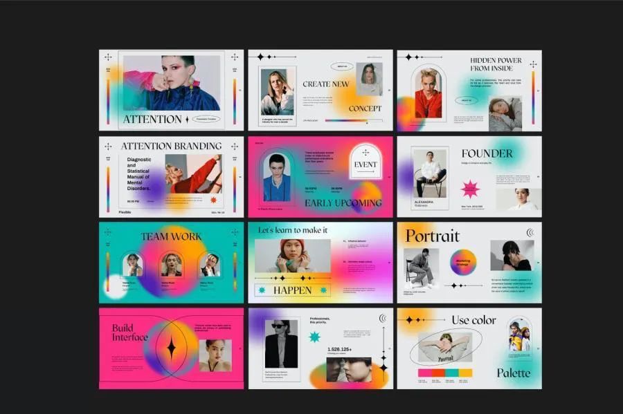 图片[3]-欧美创意潮流元素设计的渐变色ppt模板【0801】-procreatechahua