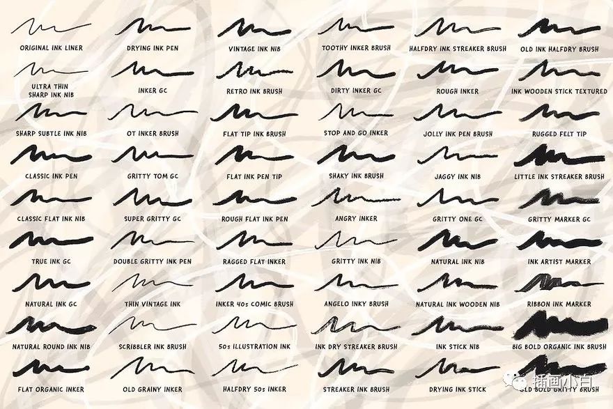 图片[3]-84款艺术感的Inkers墨水效果ps笔刷【0068】-procreatechahua