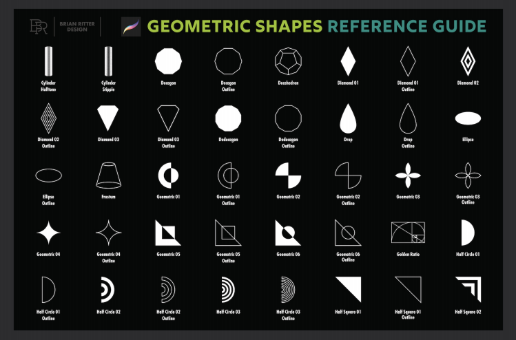 图片[3]-200个简洁的几何线条图形图案procreate笔刷【0570】-procreatechahua