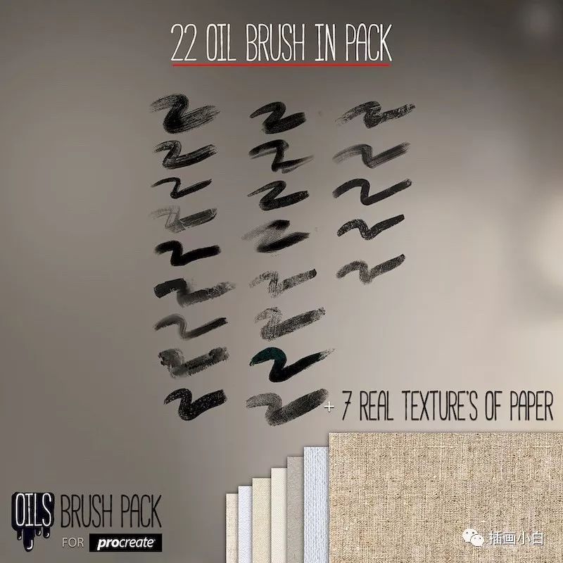 图片[3]-38款复古油画厚涂Procreate笔刷+7张油画画布纸效果背景图片【0074】-procreatechahua
