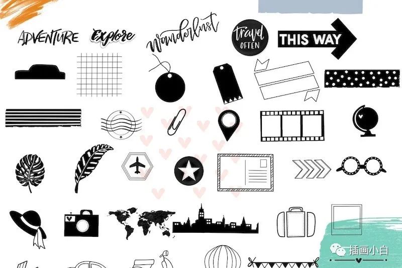 图片[2]-旅行主题印章图案procreate笔刷【0105】-procreatechahua