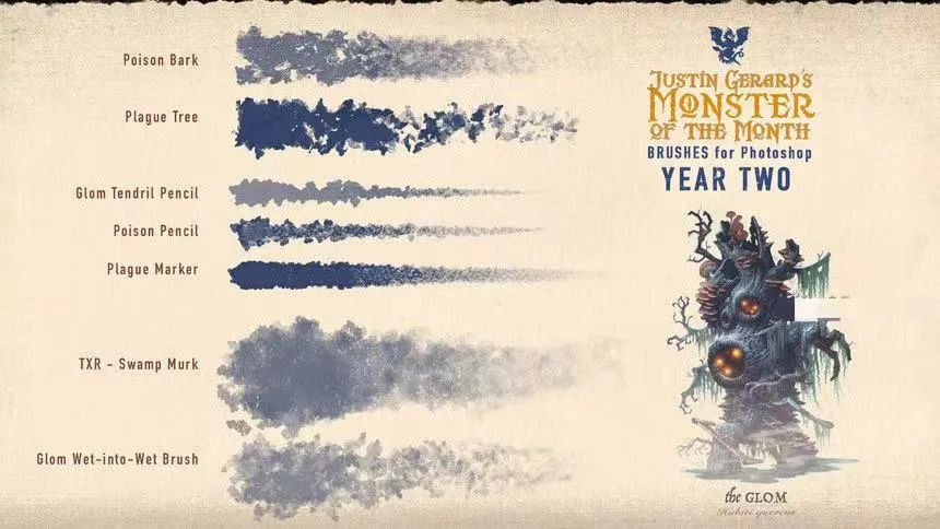 图片[21]-Justin Gerard出品的CG怪兽怪物插画ps笔刷【0558】-procreatechahua