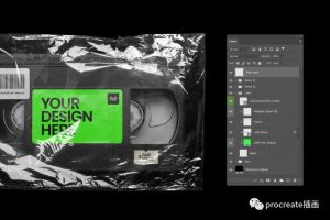 一套instagram社交媒体媒体banner海报塑料泡沫UI设计样机展示模型【0201】-procreatechahua