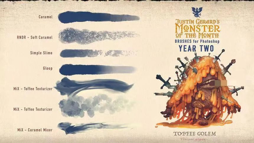 图片[22]-Justin Gerard出品的CG怪兽怪物插画ps笔刷【0558】-procreatechahua