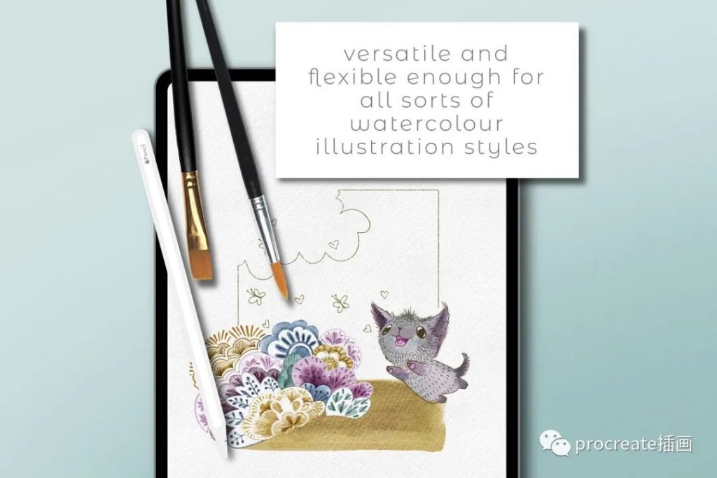 图片[1]-68款完美质感水彩procreate笔刷【0222】-procreatechahua