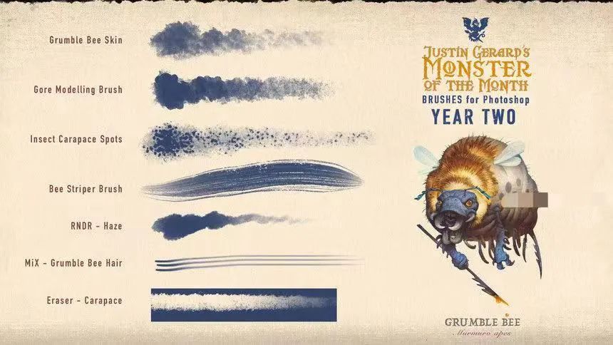 图片[23]-Justin Gerard出品的CG怪兽怪物插画ps笔刷【0558】-procreatechahua