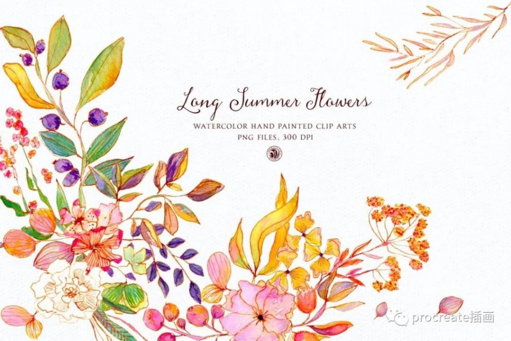 图片[1]-时尚简约清新手绘水彩水墨水粉植物花朵花卉插画大集合​【0234】-procreatechahua