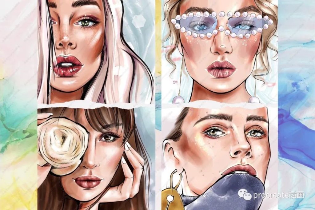 图片[4]-艺术数字时尚绘画Procreate笔刷【0261】-procreatechahua