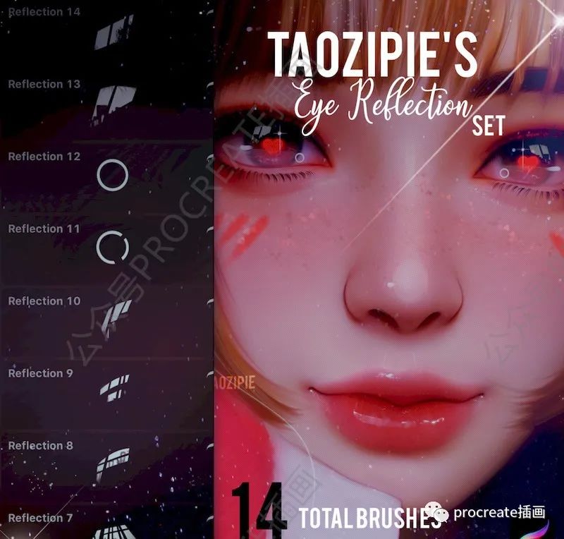 图片[5]-【procreate人像厚涂笔刷套装17组+25组色卡+插画作品集【0276】-procreatechahua