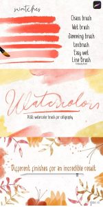 水彩笔刷ipad绘画笔触淡彩欧美儿童插画procreate笔刷【0013】-procreatechahua