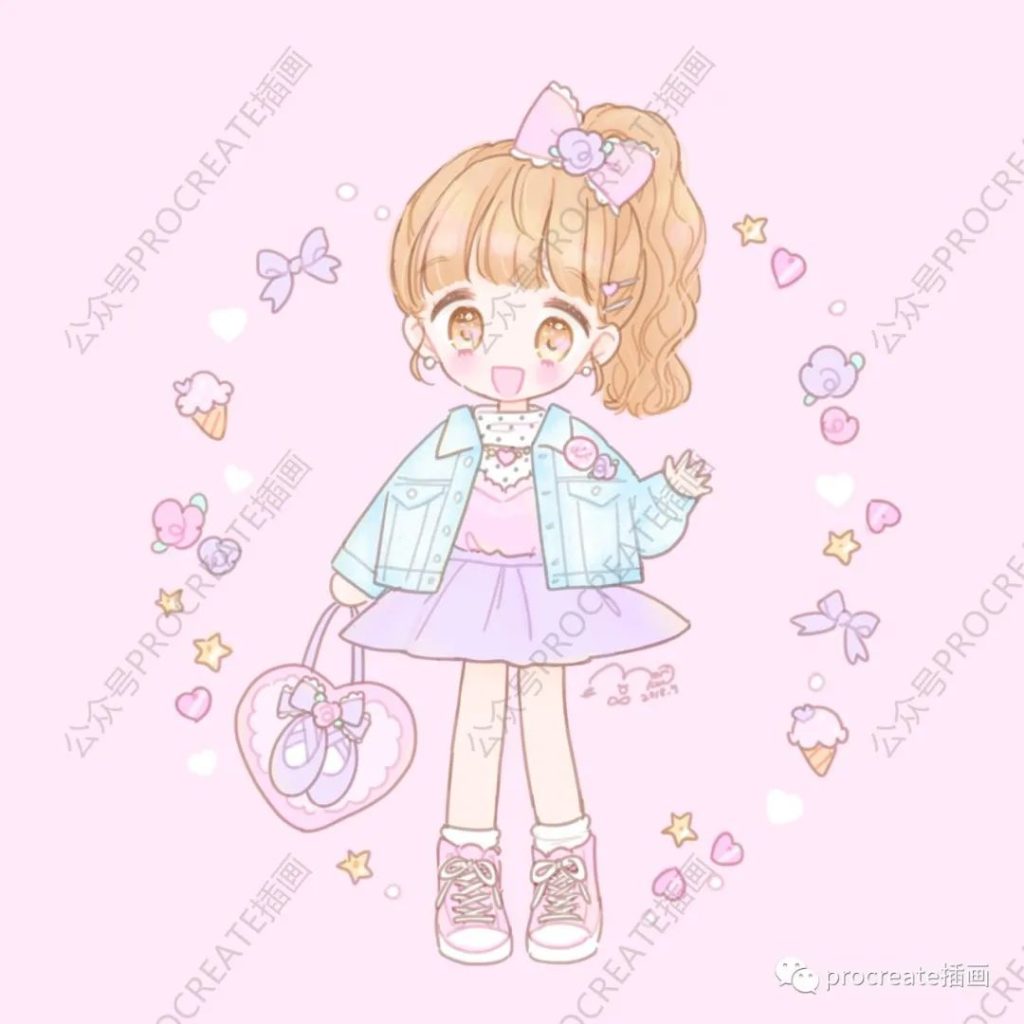 图片[1]-动漫少女插画作品集临摹素材（184张）+6套动漫procreate笔刷【0303】-procreatechahua