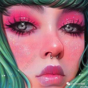 适用于Procreate的20个脸部化妆发光粒子笔【0305】-procreatechahua