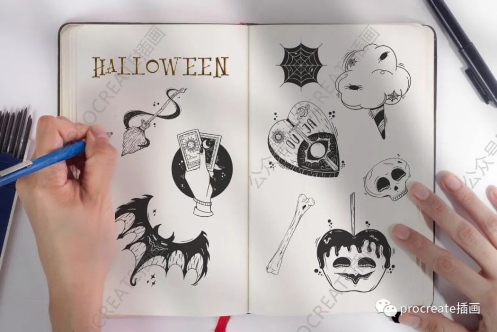 图片[1]-万圣节插画印章procreate笔刷【0323】-procreatechahua
