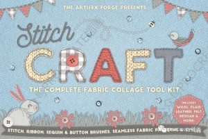 手工缝制效果的AI笔刷【0324】-procreatechahua