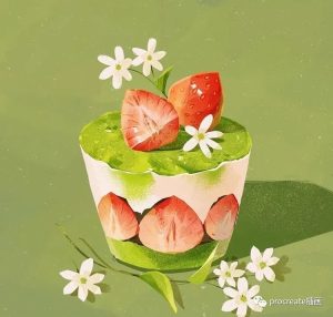 一组创意的美食阴影渐变纹理Procreate笔刷【0165】-procreatechahua