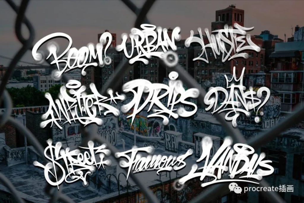 图片[4]-procreate专用的街头涂鸦风格ipad笔刷套装【0191】-procreatechahua