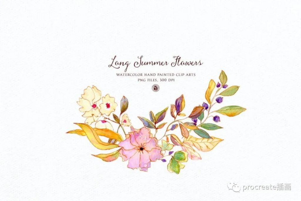 图片[4]-时尚简约清新手绘水彩水墨水粉植物花朵花卉插画大集合​【0234】-procreatechahua