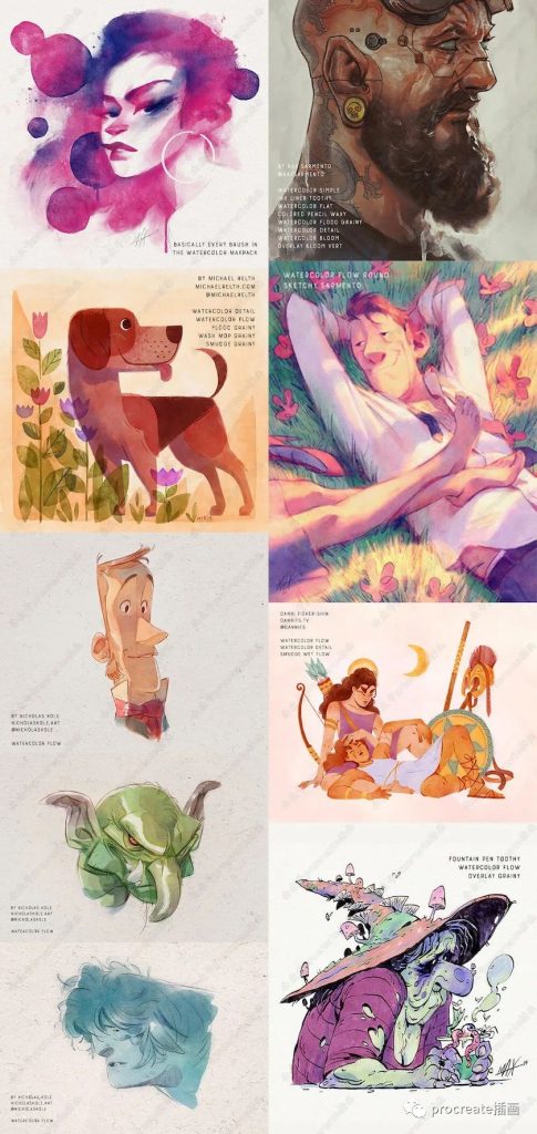 图片[5]-MaxPack大神最新75款procreate水彩笔刷【0254】-procreatechahua