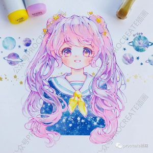 马克笔插画临摹素材190+张+马克笔质感ps笔刷【0307】-procreatechahua