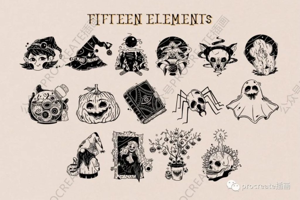 图片[4]-万圣节插画印章procreate笔刷【0323】-procreatechahua