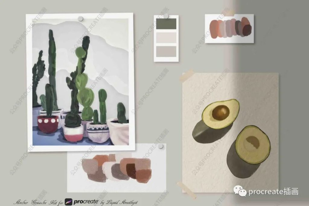 图片[4]-45款琥珀色水彩procreate笔刷【0378】-procreatechahua