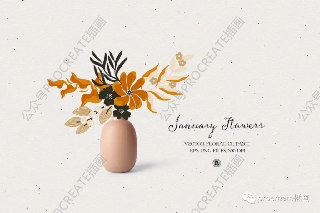 图片[4]-简约清新优雅的花朵花卉植物矢量插画集合【0401】-procreatechahua