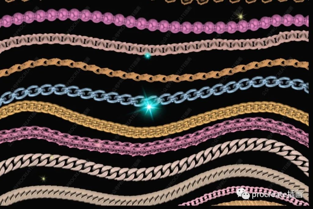 图片[4]-38个原始的珠宝项链纹理Procreate笔刷套装【0403】-procreatechahua