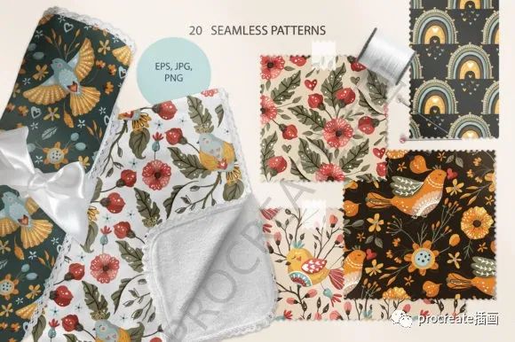 图片[4]-花&鸟元素春季花卉插画素材【0409】-procreatechahua