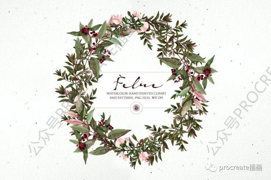 图片[4]-水彩艺术绘画风格的植物花卉主题PNG插画素材【0422】-procreatechahua