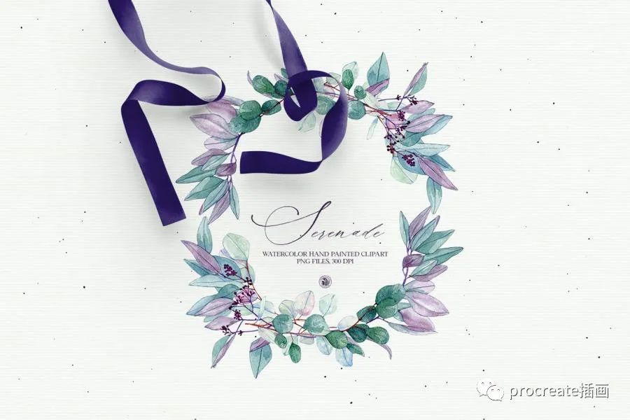 图片[4]-清新淡雅手绘风格的水彩花环PNG插画素材【0429】-procreatechahua