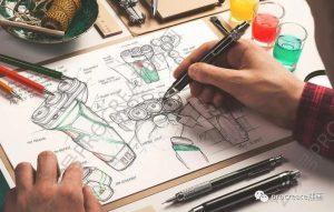 手绘设计草图的笔记本展示psd样机素材【0455】-procreatechahua