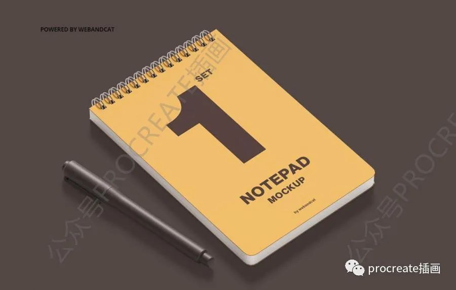 图片[4]-简约风格的线圈记事本笔记本psd样机素材【0470】-procreatechahua